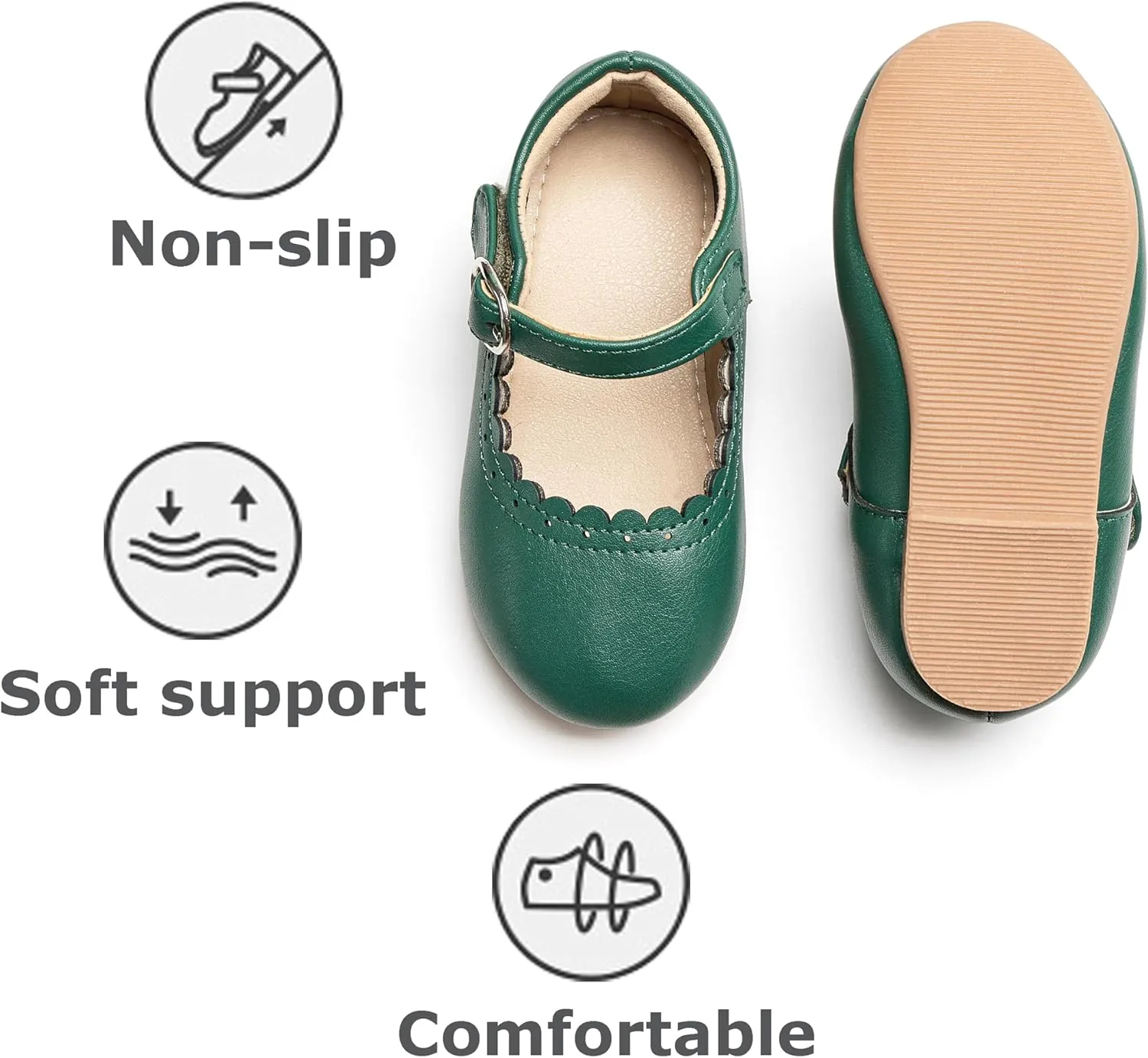 THEE BRON Toddler Mary Janes | Arch Support Leather Princess Shoes | Birthday Party Flats