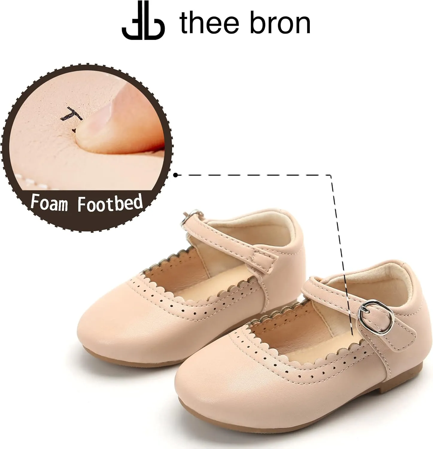THEE BRON Toddler Mary Janes | Arch Support Leather Princess Shoes | Birthday Party Flats