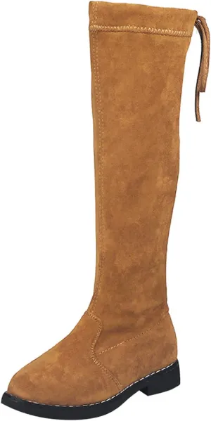 Toddler Big Kid Girl's Faux Lined Knee High Winter Riding Boots Thigh Boot Pointed Stretch Over The Knee Boots