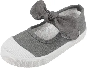 Toddler Girl's Canvas Sneakers Bowknot Mary Jane Flat Shoes for Kids Girl's Casual Shoes Dress Shoes School Uniform Shoes for Girls