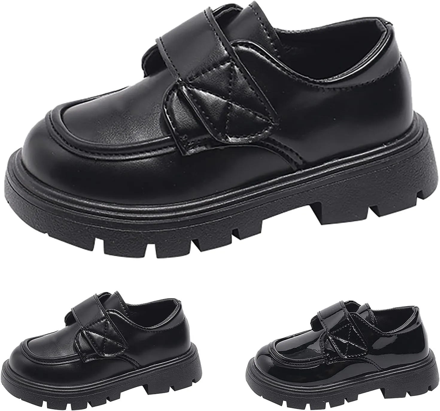 Toddler Kids Platform Loafer Girls Dress Chunky Loafers Boys Leather Flats Round Toe School Uniform Slip On Shoes