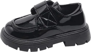 Toddler Kids Platform Loafer Girls Dress Chunky Loafers Boys Leather Flats Round Toe School Uniform Slip On Shoes