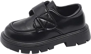 Toddler Kids Platform Loafer Girls Dress Chunky Loafers Boys Leather Flats Round Toe School Uniform Slip On Shoes