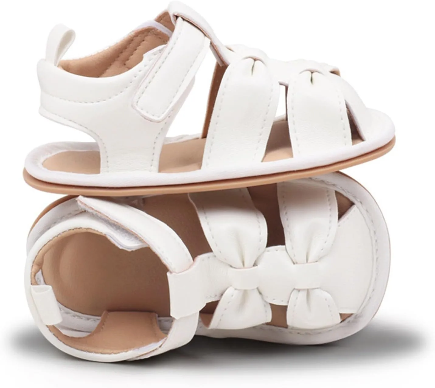 Toddler Leather Soft Open Toe Sandals Adjusted Strap Flat Wide Shoes Summer Barefoot Beach Pool Baby Infant Sandals