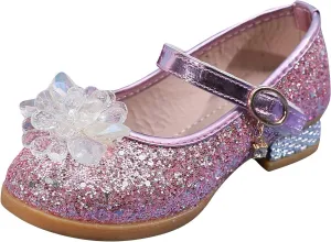 Toddler Little Girl Dress Shoes Girl Mary Jane Flats Party School Wedding Crystal Bling Dance Princess Shoes Sandals