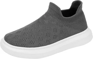 Toddler Tennis Shoes Boys Girls Slip On Casual Running Shoes Woven Breathable Soft Soled Sports Outdoor Shoes