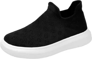 Toddler Tennis Shoes Boys Girls Slip On Casual Running Shoes Woven Breathable Soft Soled Sports Outdoor Shoes
