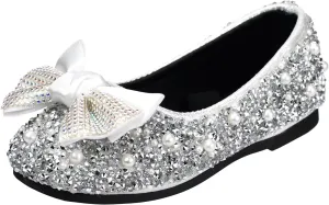 TRIWORIAE-Bling Girls Princess Shoes Glitter Ballerina Ballet Flats for Kid Toddler for Wedding Birthday Party