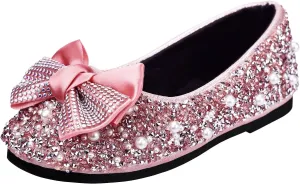 TRIWORIAE-Bling Girls Princess Shoes Glitter Ballerina Ballet Flats for Kid Toddler for Wedding Birthday Party