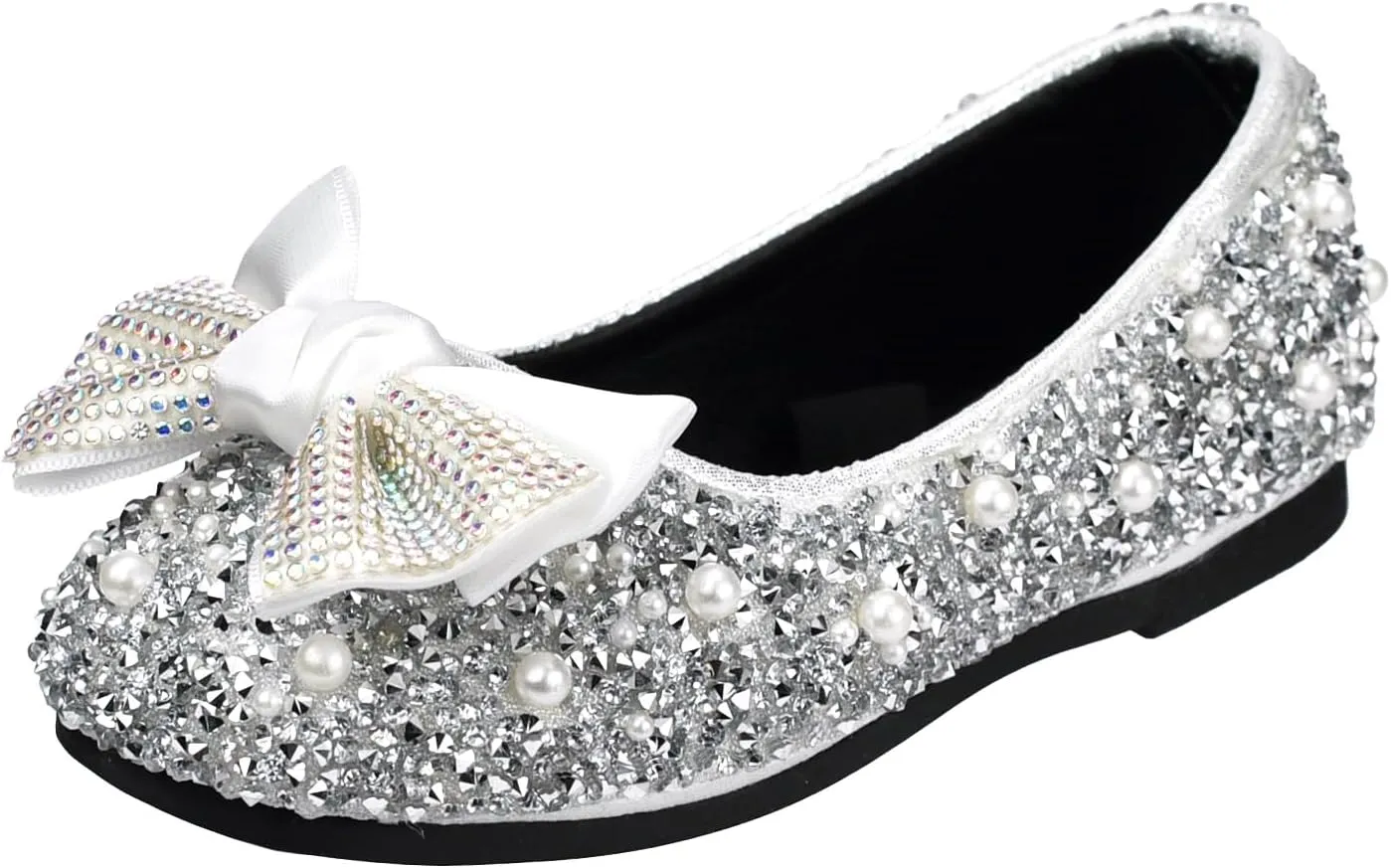 TRIWORIAE-Bling Girls Princess Shoes Glitter Ballerina Ballet Flats for Kid Toddler for Wedding Birthday Party