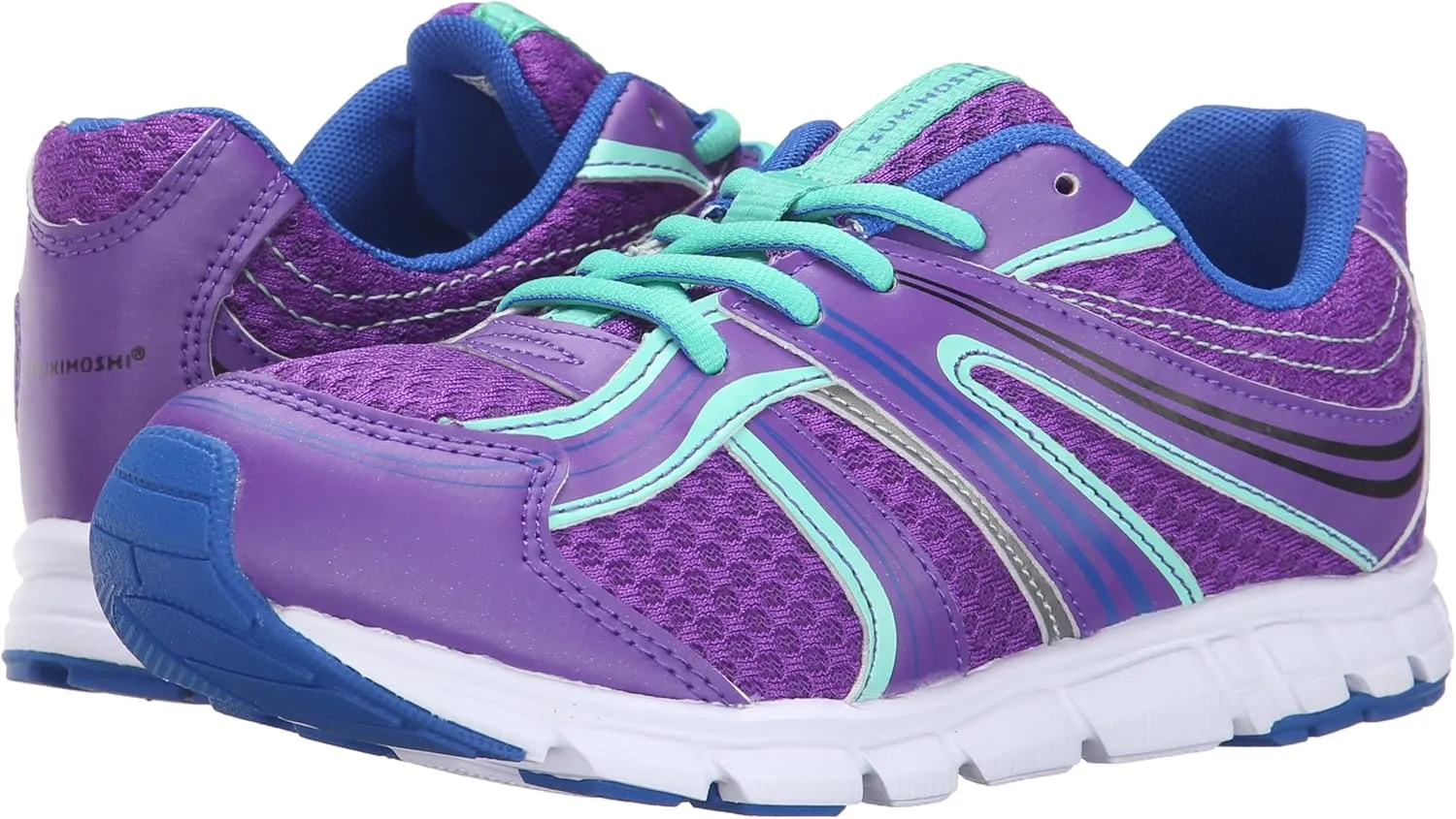 TSUKIHOSHI 3583 DASH Lace-Up Machine Washable Child Sneaker Shoe with Wide Toe Box and Slip-Resistant, Non-Marking Outsole - For Toddlers and Little Kids, Ages 1-8