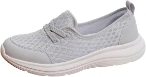 Walking Shoes for Women Breathable Mesh Casual Shoes Low Top Flat Soled Workout Shoes Slip On Cushion Shoes