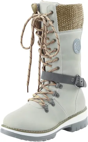 Warm Boots Boots Mid Calf Outdoor Boots Winter Durable Boots Thermal for Women Snow Women's Boots Tall Boots for Women (Beige, 8.5)