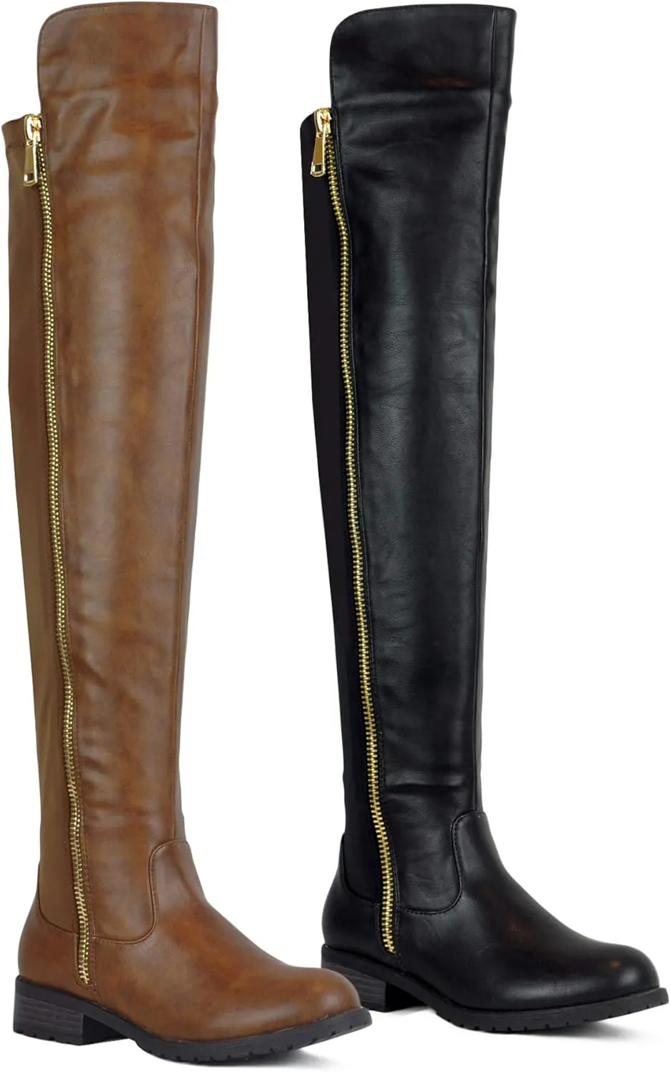 WestCoast Low Heel Over The Knee Boots Women's Stretch Back Side Zipper Long Boots