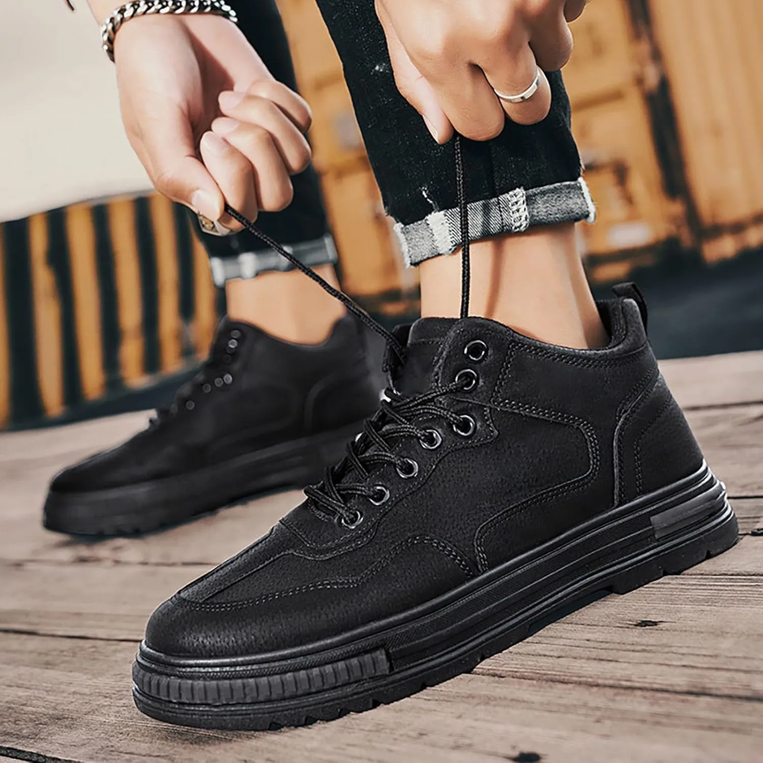 White Platform Sneakers Walking Shoes for Men Womens White Tennis Shoes Slip on Non Slip Low Top Casual Loafers for Men Walking Sneakers for Women Arch Suport