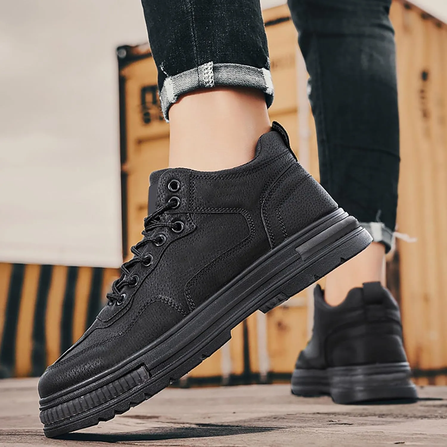 White Platform Sneakers Walking Shoes for Men Womens White Tennis Shoes Slip on Non Slip Low Top Casual Loafers for Men Walking Sneakers for Women Arch Suport