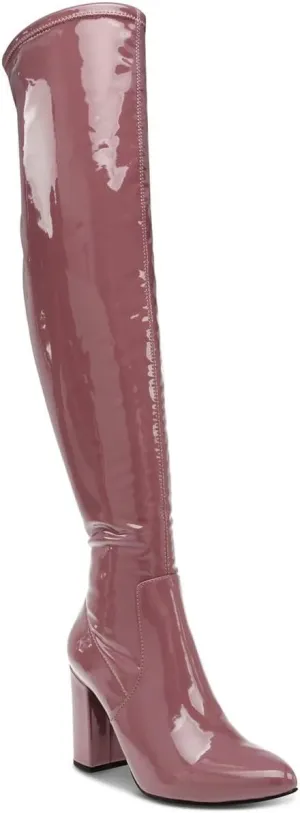 Wild Pair Womens Bravy Patent Dressy Over-The-Knee Boots Purple 10 Medium (B,M)