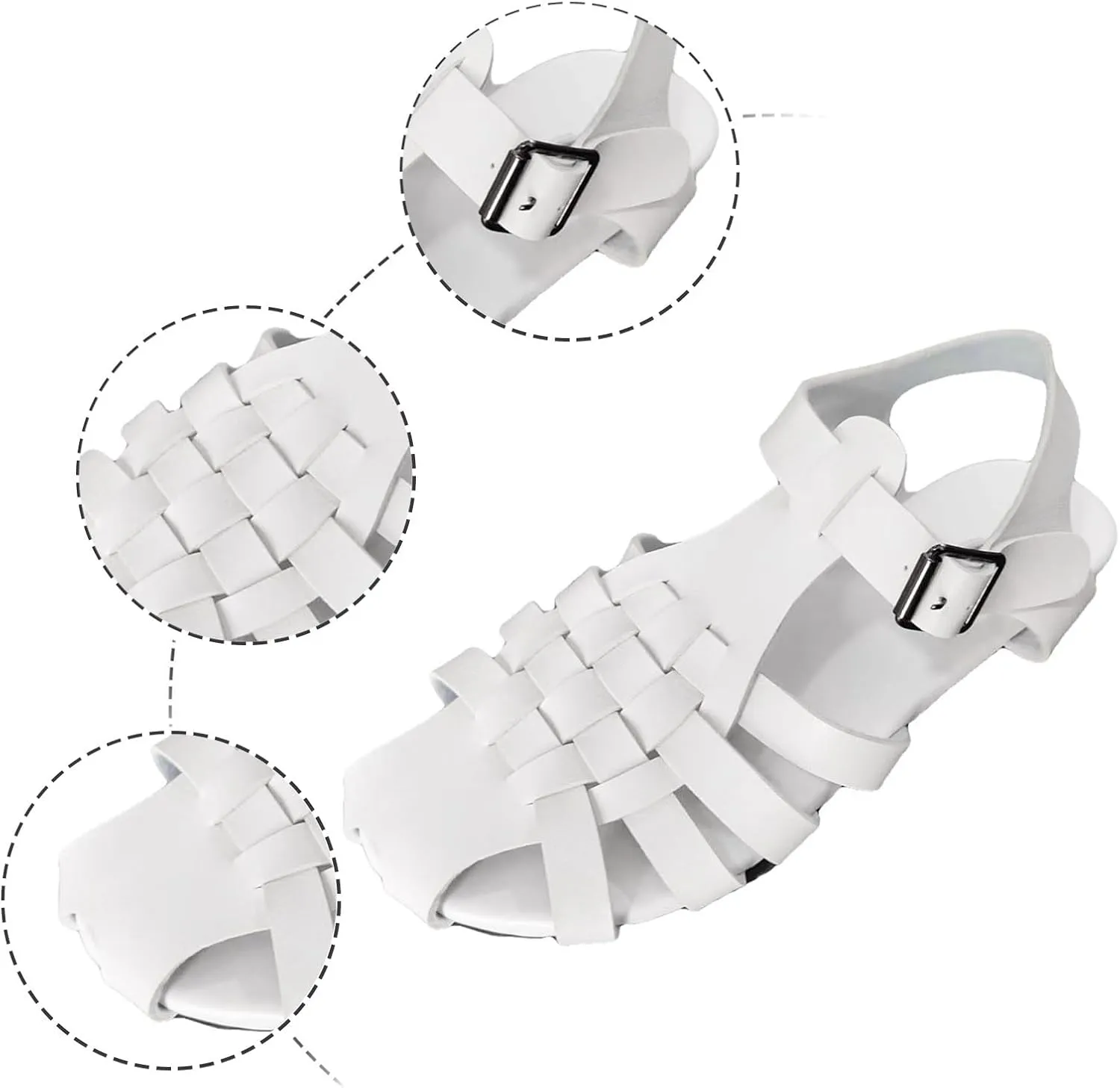 Women Summer Buckle Strap Casual Open Toe Flat Comfortable Beach Shoes Sandals Sandal Platform Shoes Women