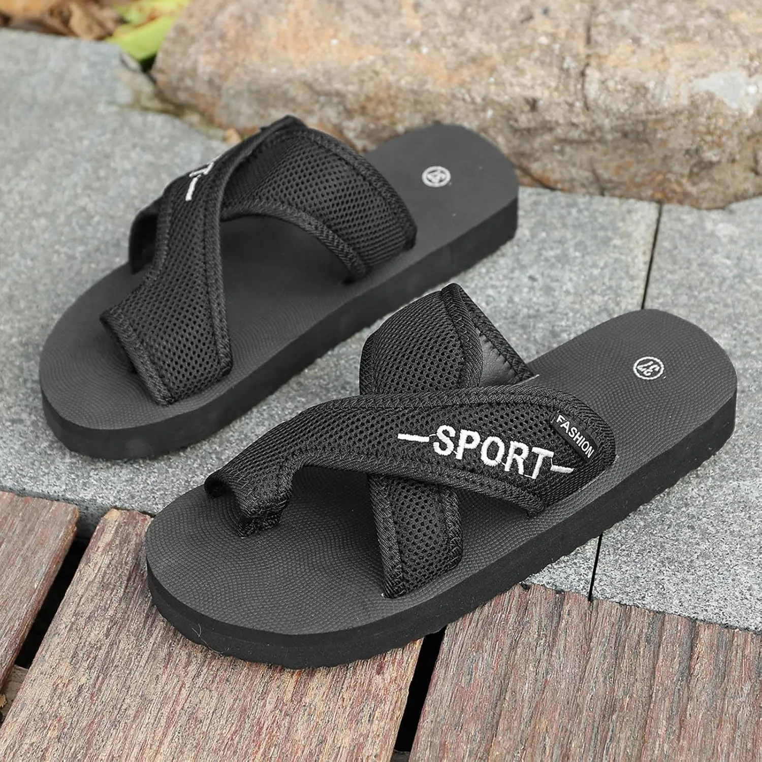 Womens' Breathable Mesh Slide Sandals, Arch Support Breathable Mesh Wide Sandal Non Slip Comfort Beach Walking Sandal