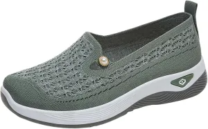 Womens Casual Shoes Slip On Women's Sneakers Loafers Solid Color Lightweight Cute Round Toe Running Shoes Loafers for Women Casual Outdoor Walking Shoe