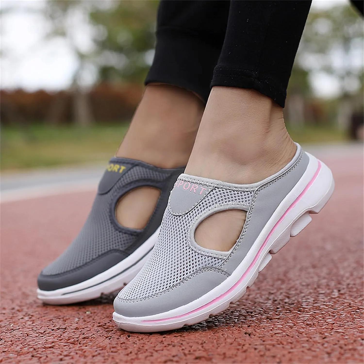 Womens Comfort Breathable Support Sandals Non Slip Orthopedic Sports Sandals Outdoor Casual Walking Slip Sneakers Mules Closed Toe Lightweight Open Back Breathable Slippers for Women Men