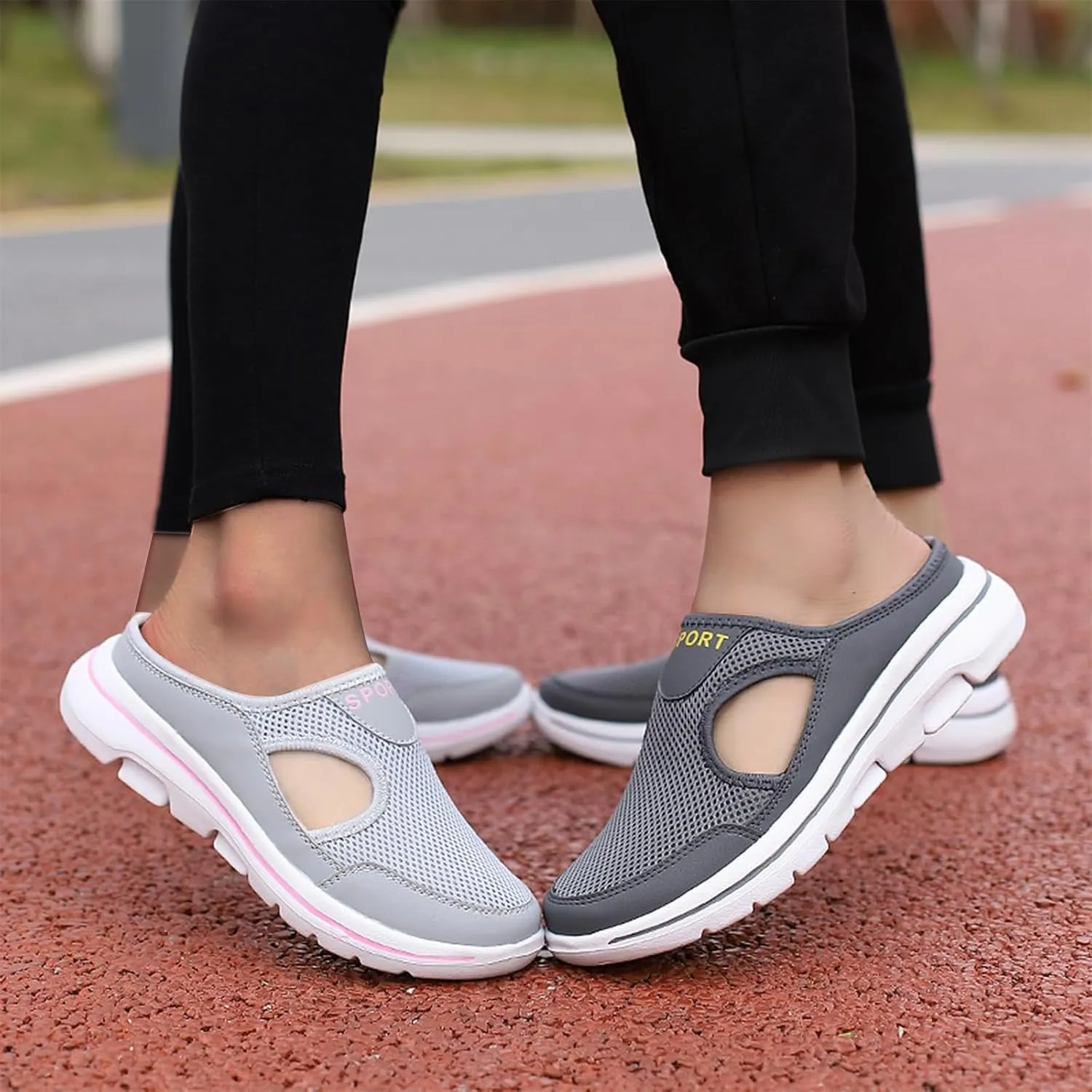 Womens Comfort Breathable Support Sandals Non Slip Orthopedic Sports Sandals Outdoor Casual Walking Slip Sneakers Mules Closed Toe Lightweight Open Back Breathable Slippers for Women Men