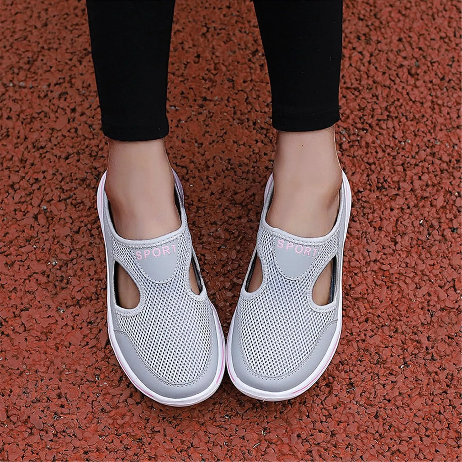 Womens Comfort Breathable Support Sandals Non Slip Orthopedic Sports Sandals Outdoor Casual Walking Slip Sneakers Mules Closed Toe Lightweight Open Back Breathable Slippers for Women Men