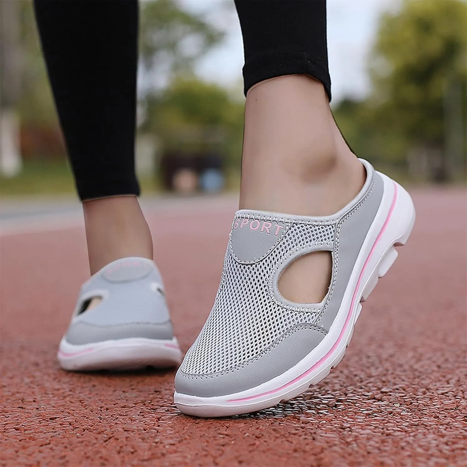 Womens Comfort Breathable Support Sandals Non Slip Orthopedic Sports Sandals Outdoor Casual Walking Slip Sneakers Mules Closed Toe Lightweight Open Back Breathable Slippers for Women Men
