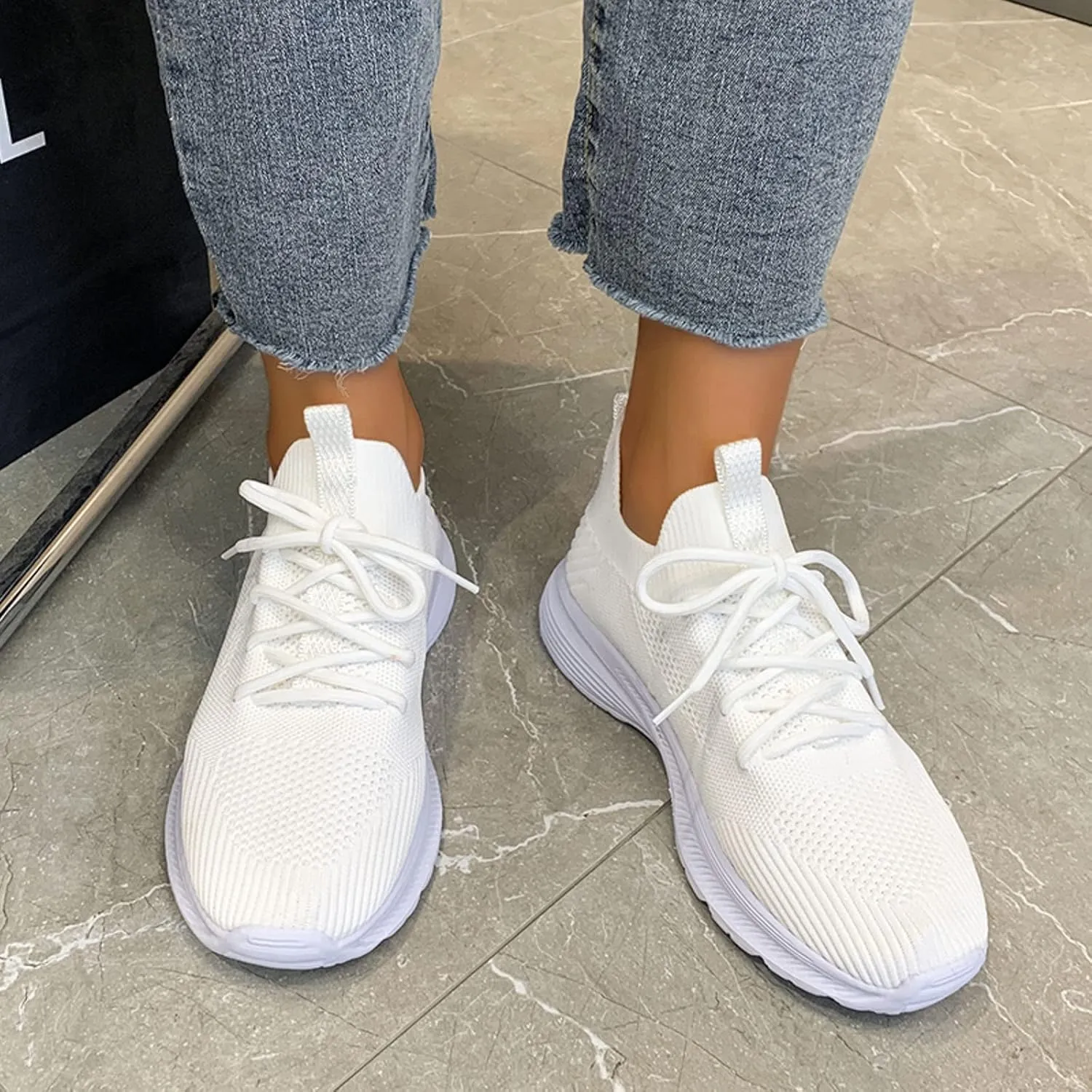 Women's Fashion Sneakers Leather Sneakers for Women Casual Breathable Tennis Shoes Work Shopping Travel