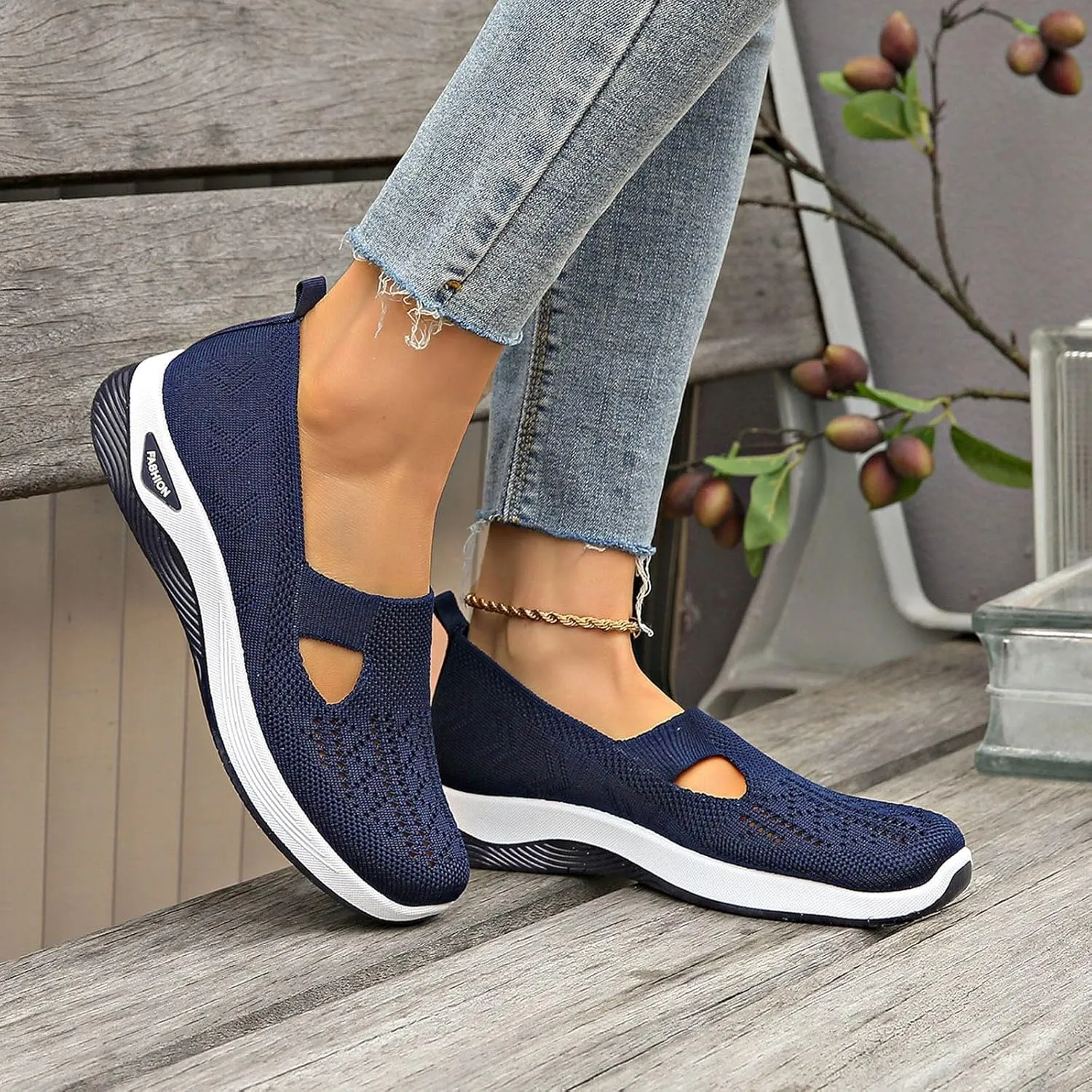 Women's Sandals Soft Arch Support Sandals Woven Orthopedic Breathable Sandals Outdoor Anti-Skid Sports Shoes