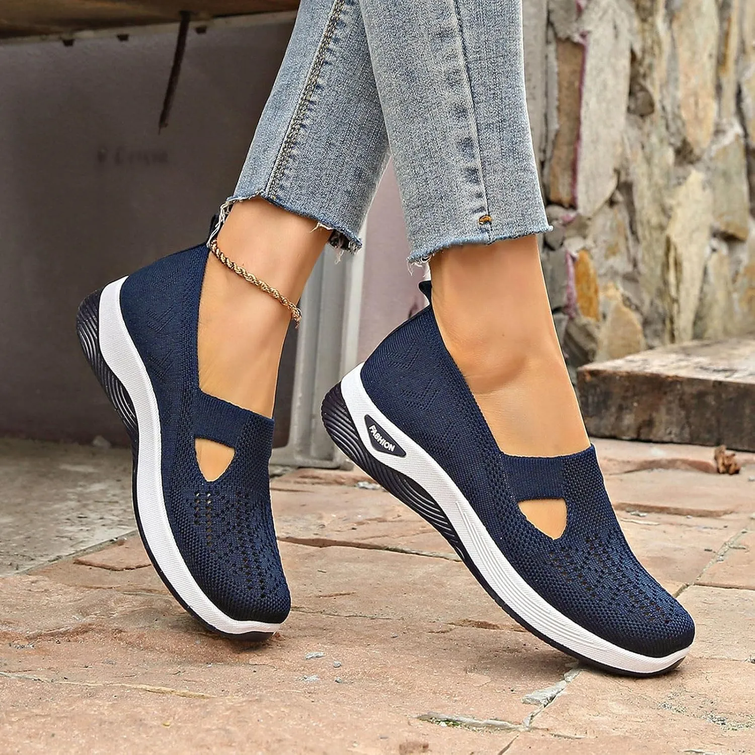 Women's Sandals Soft Arch Support Sandals Woven Orthopedic Breathable Sandals Outdoor Anti-Skid Sports Shoes
