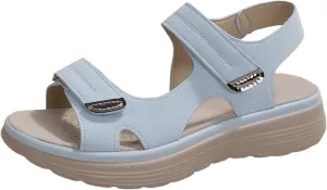 Women's Summer Sandals with Adjustable Strap Low Heel Comfortable Walking Shoes for Casual Outfits and Beach