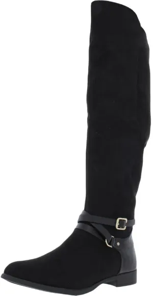 XOXO Womens Thames Leather Tall Over-The-Knee Boots Black 6.5 Medium (B,M)