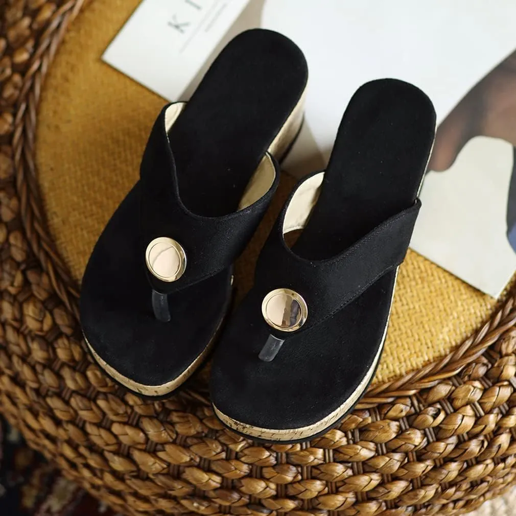 ZBYY Flip Flops Sandals for Women Summer Platform Wedge Sandals Casual Beach Outdoor Thong Sandals High Heels Shoes